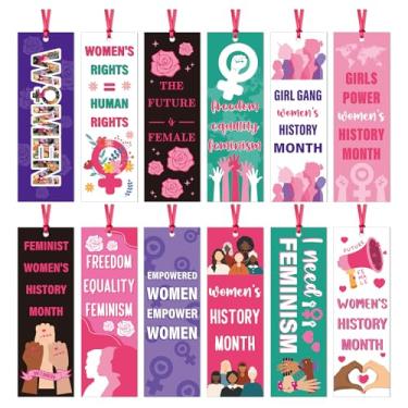 Imagem de Marcadores de livro femininos do mês da história - Wxiben 120 peças marcador de página do dia nacional da mulher liberdade igualdade feminismo marcador de livro clipe de página para professores