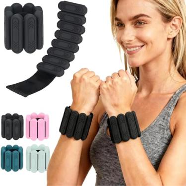 Imagem de Smlper Conjunto de 2 pesos de tornozelo (0,5 kg/0,9 kg cada) – Pesos de pulso e tornozelo ajustáveis premium para mulheres e homens, pulseiras de silicone para treinamento de força para natação