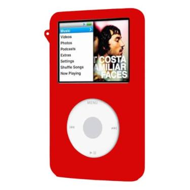 Imagem de Capa protetora de borracha de silicone MP3 Player para Apple iPod Classic 5ª/6ª/7ª geração modelos espessos (vermelho)