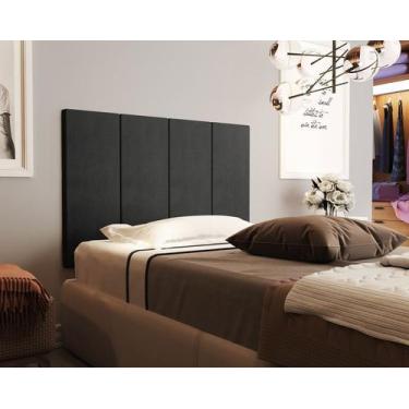 Imagem de Painel Cama Box Flanel Para Cama 0,90 Suede Cor Preto - JM Casa dos Mó