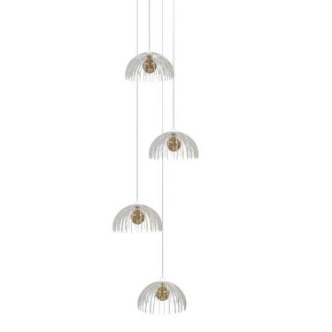 Imagem de Lustre Quatro Medusa Ac. Cristal para pé direito alto - Otago