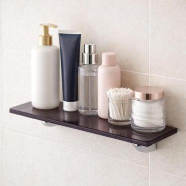 Imagem de Prateleira Fumê 30x10 cm para Banheiro  Sofisticação e Organização com