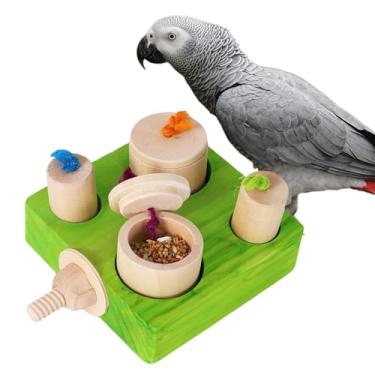 Imagem de YOOSO WING Alimentador de quebra-cabeça para pássaros – brinquedo interativo de forrageamento para papagaios, periquitos, calopsitas, conures | Jogo de enriquecimento mental e estimulação para evitar
