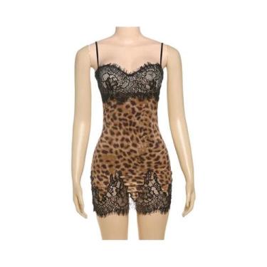Imagem de Vestido Mini Bodycon Sem Mangas Com Estampa De Leopardo Y2K Para Mulhe