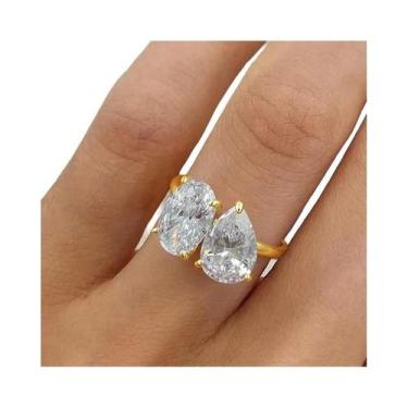 Imagem de Anel De Noivado E Casamento Em Prata Esterlina 925 Com Zircônia Em For