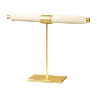 Imagem de Baoblaze Organizador de Anéis, Suporte para Anéis com Base Metálica, Expositor Estável para Joias, Versátil para Balcão, Loja, Mesa, Expositor de Pulseiras e, Bege