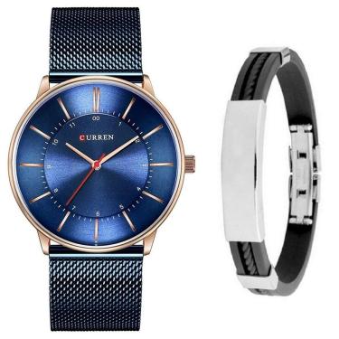 Imagem de Relógio Ultra Fino Masculino Curren Metálico + Pulseira-Masculino