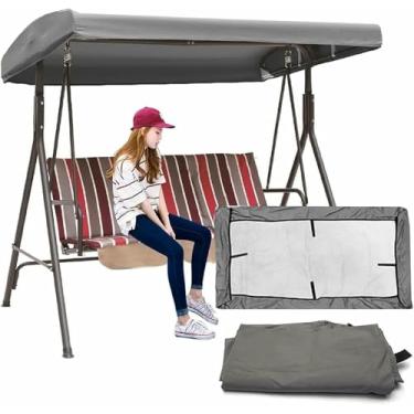 Imagem de Capa De Substituição Para Dossel De Balanço Ao Ar Livre De 2 A 3 Lugares, Capa De Balanço Durável Para Pátio, Capa Superior De Dossel De Reposição À Prova D'água Para Cadeira De Balanço De Jardim E Re