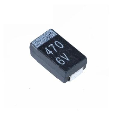 Imagem de 10 peças preto seção fina 470UF 6,3V D tipo 7343 remendo capacitor de tântalo sobre a fita