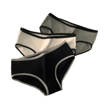 Imagem de Conjunto De 3 Calcinhas De Algodão Respirável Para Mulheres, Roupas Ín