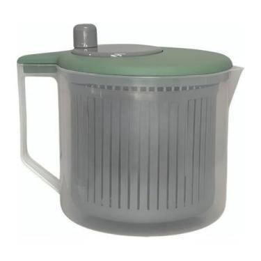 Imagem de Centrífuga de Salada Manual 2,5L Compacta | Secador de Folhas, Verduras, Frutas e Legumes | Fácil de Usar e Limpar (Verde)