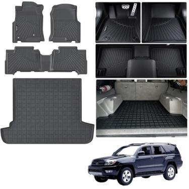 Imagem de AltraVos Tapetes de chão para Toyota 4Runner 2003-2009, forro de chão com tapete de porta-malas TPE proteção para todos os climas, tapetes de carro para 4Runner acessórios