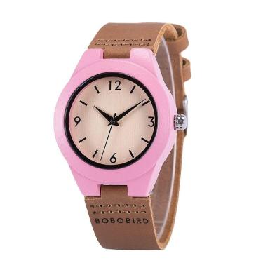 Imagem de Relógio Feminino De Madeira Bobo Bird Wls05 Não à Prova D'água Amarela