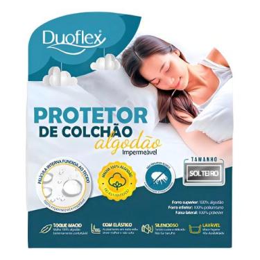Imagem de Protetor de Colchão Solteiro Impermeável Malha Algodão Duoflex 190x90c