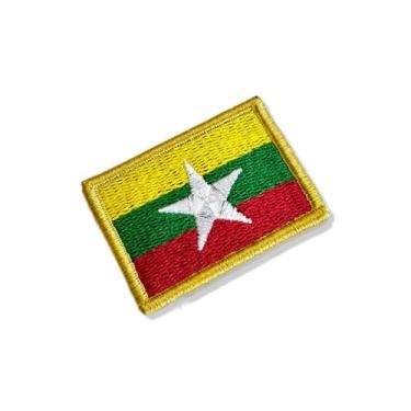 Imagem de BP0412-011 Bandeira Mianmar Patch Bordado 5,7x3,8cm - Autêntico BR44
