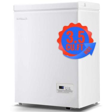 Imagem de Chest Freezer DEMULLER Mini Deep 3,5 pés cúbicos com porta aberta supe