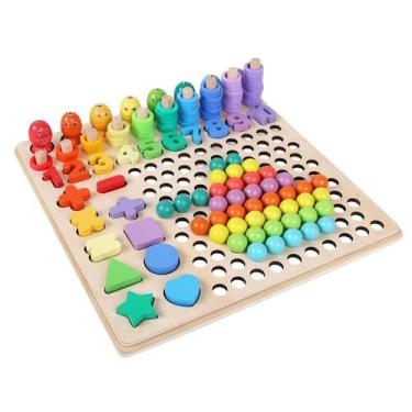 Imagem de Jogo de quebra-cabeça Rainbow Bead para crianças, brinquedo 13 em 1, m