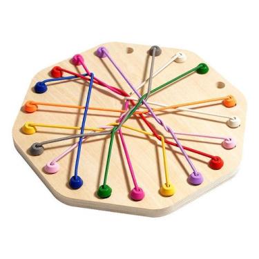 Imagem de Jogo de quebra-cabeça Wooden Octagonal Rope Untangling para crianças -