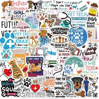 Imagem de Pacote de adesivos com tema veterinário, 51 unidades de vinil impermeá