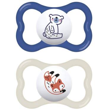 Imagem de Kit com 2 Chupetas Supreme Bico de Silicone 6m+ Azul - MAM