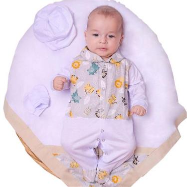 Imagem de Saída de Maternidade Menino Mimo Safari Baby Bichinhos, Cinza