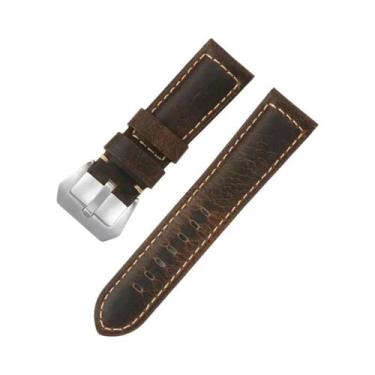 Imagem de Pulseira De Relógio Masculina Em Couro Genuíno Para Panerai, Couro De 