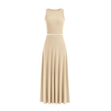 Imagem de Conjunto Coordenado PRETTYGARDEN Saia Longa Bege P