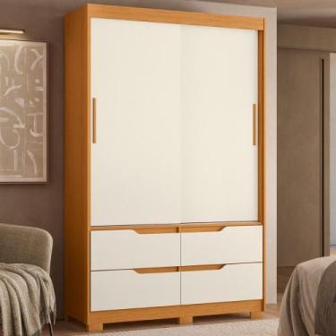 Imagem de Guarda Roupa Solteiro 2 Portas de Correr 4 Gavetas com Pés Sole Albatr