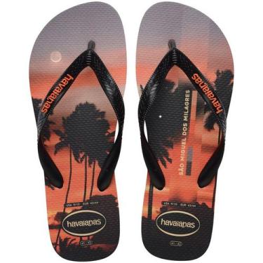 Imagem de Chinelo Havaianas Masculino Top Surfer Estampa Praia 2025, Cinza aço, 