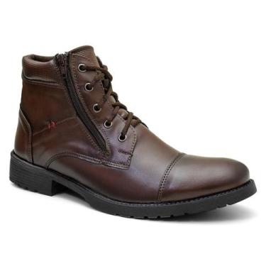 Imagem de Bota Masculina Coturno Casual material sintético Zíper Lateral Antider