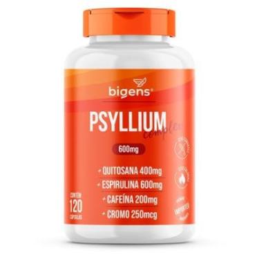 Imagem de Psyllium 600mg Quitosana Espirulina Cafeína Cromo 120 Caps - Bigens-Unissex