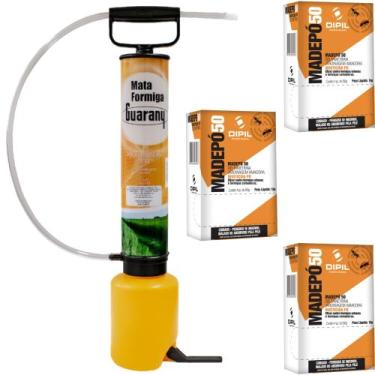 Imagem de Kit Mata Formiga Bomba Manual + 3 Inseticida Pó Seco Madepó 1kg