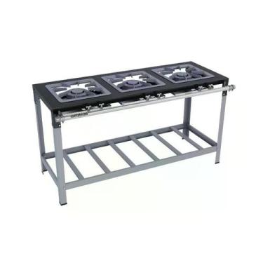 Imagem de Fogão Industrial 3 Bocas Duplas 40X40 Luxo Metalmaq