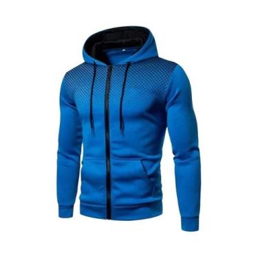Imagem de Moletom Masculino Slim Fit Com Zíper E Bolsos, Estampa De Bolinhas, Ca