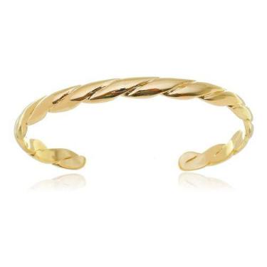Imagem de Bracelete regulável Verenice design diagonal chapado banhado em ouro 1