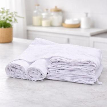 Imagem de Pano Saco De Chão Branco 15 Unidades 70x 45cm Grosso Grande Duplo Alvejado Algodão