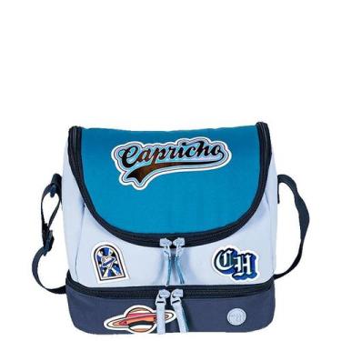 Imagem de Lancheira 2 Compartimentos Capricho Class Cosmic Patches - Azul - Sest