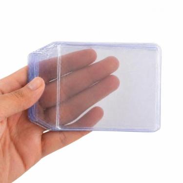 Imagem de Kit com 100 capas de proteção para documentos p6  porta cnh transparen