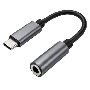 Imagem de Conversor Tipo C para P2 3,5mm MDM Compatível com Celular e Dispositivos de Áudio Preto Unidade