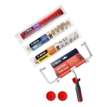 Imagem de Kit pintura garfo duplo + rendeplus 46cm + antigota 46cm + rolo textur