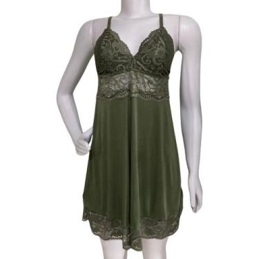 Imagem de Camisola Feminina De Renda Verde Militar - Nilais, G