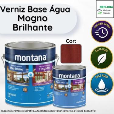 Imagem de Verniz Premium Base Água Tingidor Mogno Brilhante 900ml Montana Secage