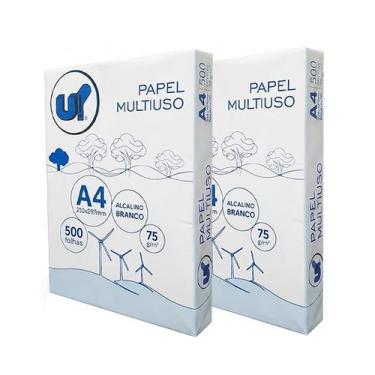 Imagem de 2 Pacote De Papel Up A4 Sulfite Resma 75g 500 Folhas Brancas - Lojas I