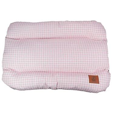 Imagem de Caminha De Cachorros E Gatos Cama Vichy Rosa Tamanho M 70x50Cm