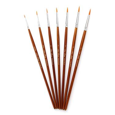 Imagem de Conjunto De Tinta Acrílica,7 pcs Desenhar Pincéis Kit Set Artista Pincel De Nylon Cabelo Apontado Redonda Detalhe Pinte Pincel para Artista Acrílico Aquarelle Aquarela Guache Pintura A Óleo