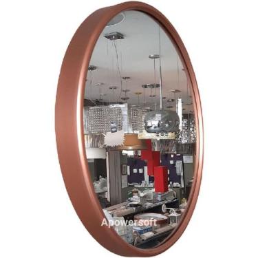 Imagem de Espelho Redondo Decorativo 60cm Com Moldura De Alumínio Design Recuado