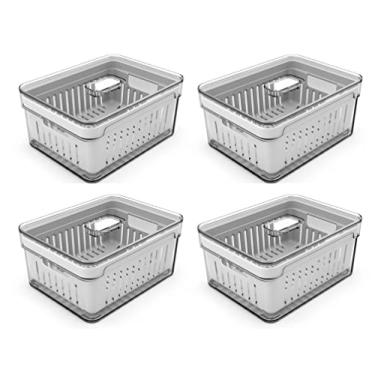 Imagem de Kit 4 Organizadores Ou Clear Fresh com Cesto 2,2 Litros - Natural