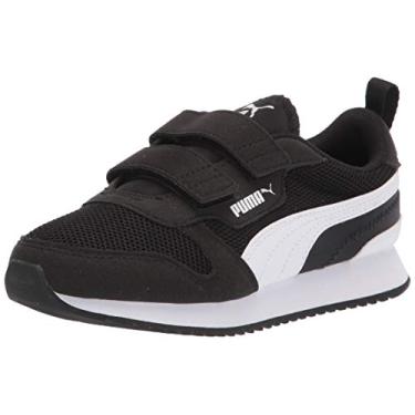 Imagem de PUMA Tênis infantil unissex R78 com gancho e laço, Preto/branco, 16