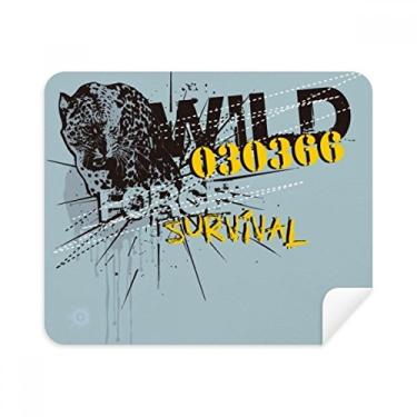 Imagem de Graffiti Street Pano de limpeza de tela com estampa de leopardo, amarelo, azul, 2 peças, tecido de camurça