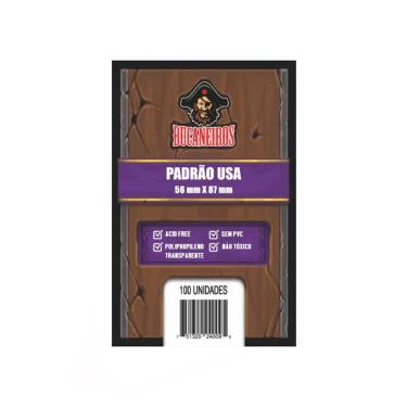 Imagem de Sleeves Padrão Usa 56 X 87mm Bucaneiros 100 unidades